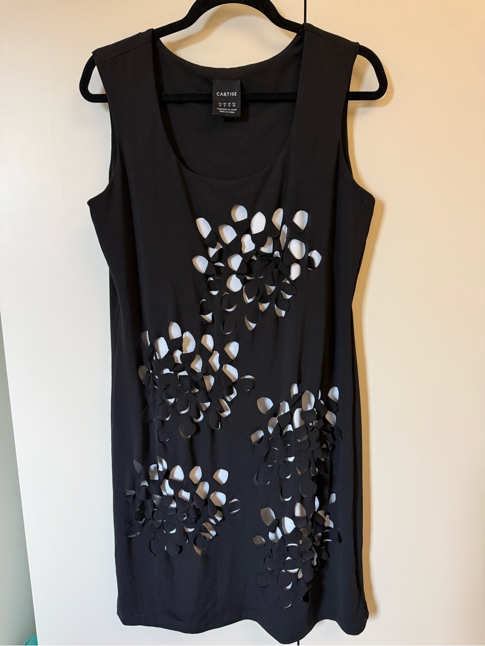 Cartise Floral Laser Cut Dress Black & White Size 8 Elegant Cocktail Party
